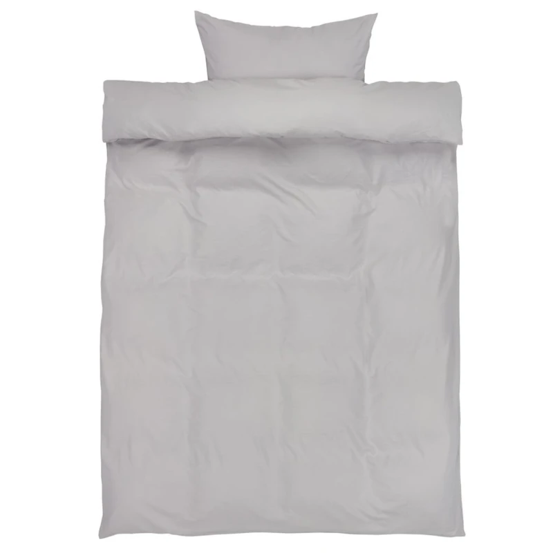 Комплект постельного белья JYSK Kate Micro, пододеяльник 140x200 см, наволочка 50x70/75 см, полутораспальный, полиэфирное микроволокно, серый Комплект постельного белья JYSK Kate Micro, пододеяльник 140x200 см, наволочка 50x70/75 см, полутораспальный, полиэфирное микроволокно, серый