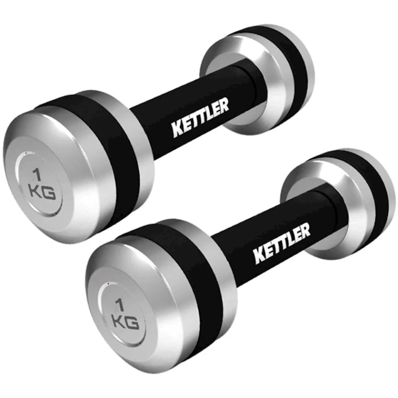 Гантели Kettler 1 кг, серые, 2 шт Гантели Kettler 1 кг, серые, 2 шт