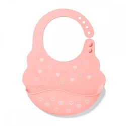 Силиконовый нагрудник Babyono с регулируемой застежкой, розовый Силиконовый нагрудник Babyono с регулируемой застежкой, розовый