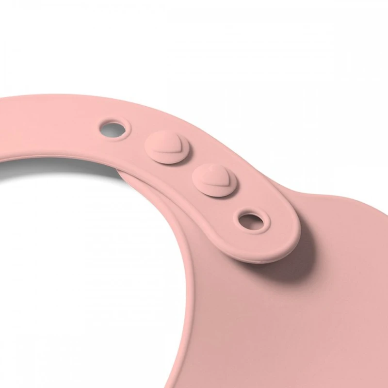 Силиконовый нагрудник Babyono с регулируемой застежкой, розовый