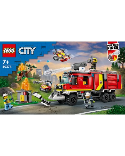 Konstruktor LEGO City Fire Command Truck 60374, 7+ yaş, 502 hissə