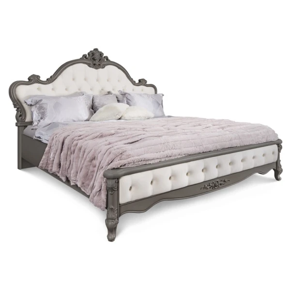 İki nəfərlik çarpayı Mişel, laminat, boz, 180x200x153 sm