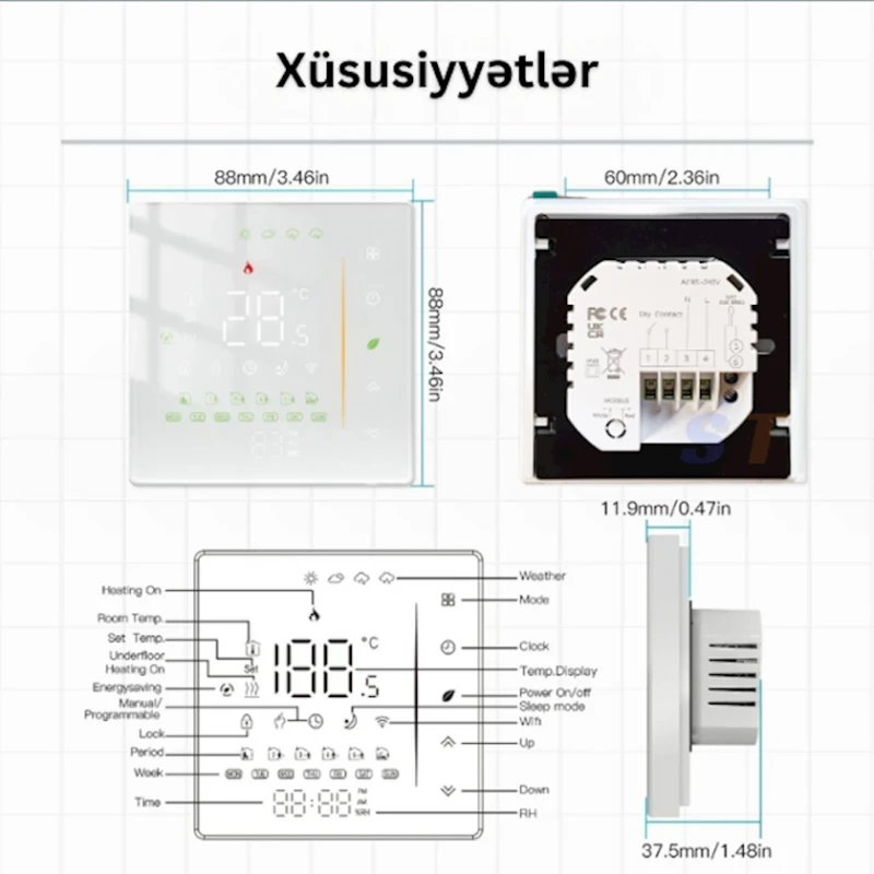 Термостат Moes Wi-Fi для комби Термостат Moes Wi-Fi для комби