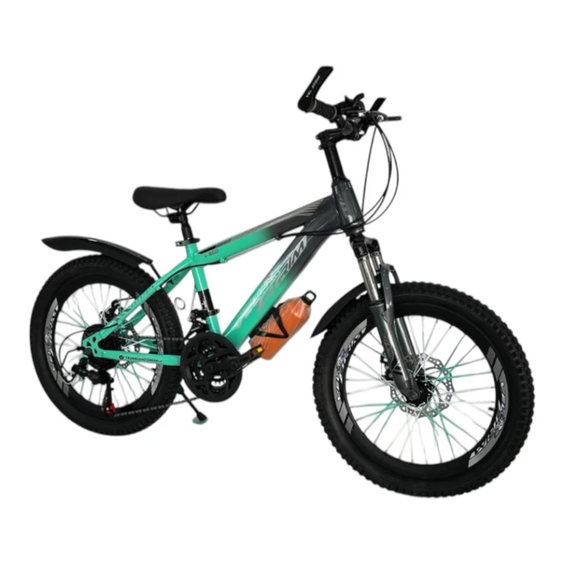 Детский велосипед smr445, черный/зеленый