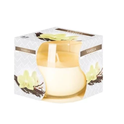 Ətirli şam Bispol Vanil 7х8 sm, parafin, 20 saat yanma, stəkanda, ağ