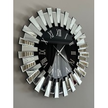 Divar saatı Piyano Saat PS-80G, gümüşü/qara, 80x80 sm