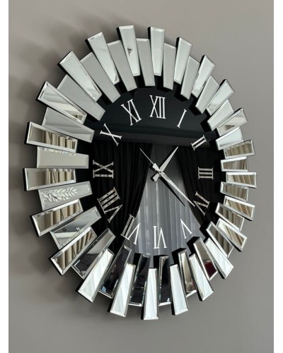Divar saatı Piyano Saat PS-80G, gümüşü/qara, 80x80 sm