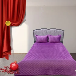 Örtük və yastıq üzü dəsti Narlı 000826, örtük 170x230 sm, yastıq üzü 1 əd x 50x70 sm, birnəfərlik, çəhrayı