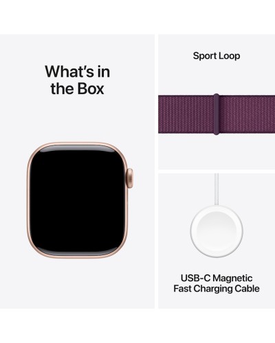 Ağıllı saat Apple Watch Series 10 GPS 42mm Rose Gold Aluminium Case with Plum Sport Loop