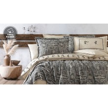 Yataq dəsti Yataş Pulido, örtük-şal 230x240 sm, yorğan üzü 200x220 sm, mələfə 240x260 sm, yastıq üzü 50x70 sm 4 əd, avro, pambıq, Antrasit