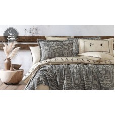 Yataq dəsti Yataş Pulido, örtük-şal 230x240 sm, yorğan üzü 200x220 sm, mələfə 240x260 sm, yastıq üzü 50x70 sm 4 əd, avro, pambıq, Antrasit