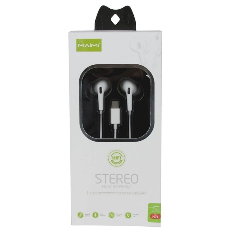 Simli qulaqlıq Maimi H21 Type-C White Simli qulaqlıq Maimi H21 Type-C White