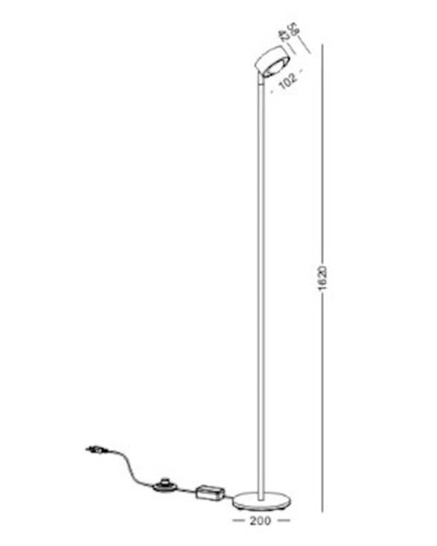 Döşəməüstü lampa Lustore LFL054-BK, qara