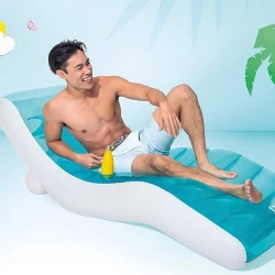 Intex RAX-56874001 Splash Lounge, надувной плавающий шезлонг с подлокотниками и подстаканником, подходит для плавания в бассейне и озере, 191 x 99 см, RAX-56874001