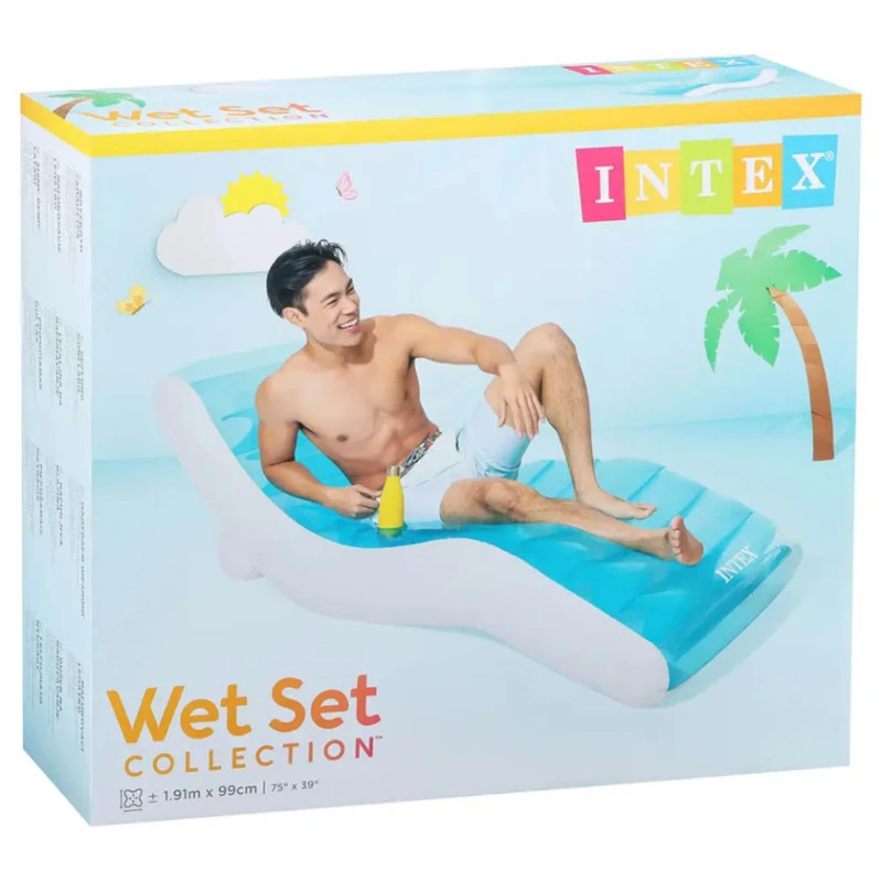 Intex RAX-56874001 Splash Lounge, qoltuqaltılar və stəkan tutacağı olan şişmə üzən şezlonq, Hovuzda və göldə üzmək üçün əlverişli, 191 x 99 sm, RAX-56874001 Intex RAX-56874001 Splash Lounge, qoltuqaltılar və stəkan tutacağı olan şişmə üzən şezlonq, Hovuzda və göldə üzmək üçün əlverişli, 191 x 99 sm, RAX-56874001