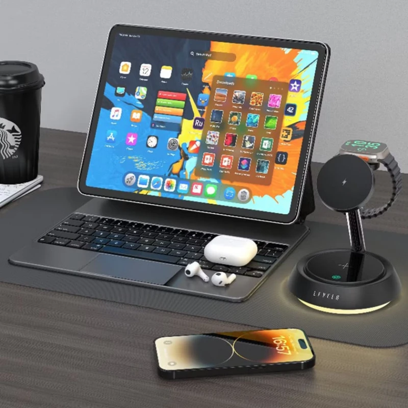 Беспроводное зарядное устройство Levelo Wireless Charger 3in1 Sienese