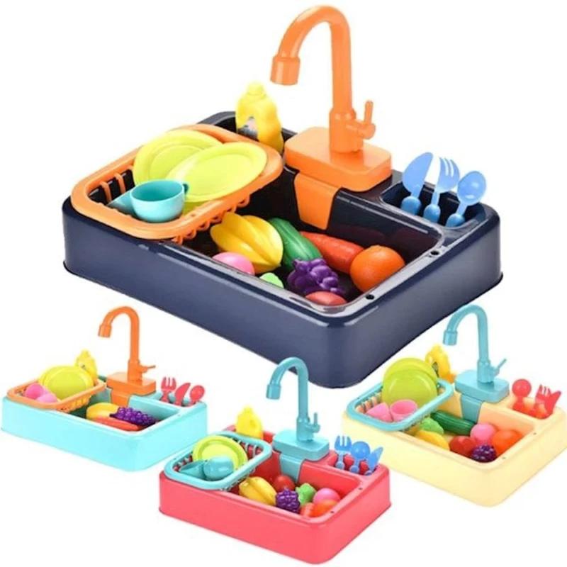 Игровой набор Кухонная детская раковина с электронасосом для воды, тарелки/набор фруктов и овощей/средство для мытья посуды 1 шт/сушка 1 шт/раковина 1 шт/кран с насосом 1 шт, 34.5x28x25 см, товар в ассортименте Игровой набор Кухонная детская раковина с электронасосом для воды, тарелки/набор фруктов и овощей/средство для мытья посуды 1 шт/сушка 1 шт/раковина 1 шт/кран с насосом 1 шт, 34.5x28x25 см, товар в ассортименте