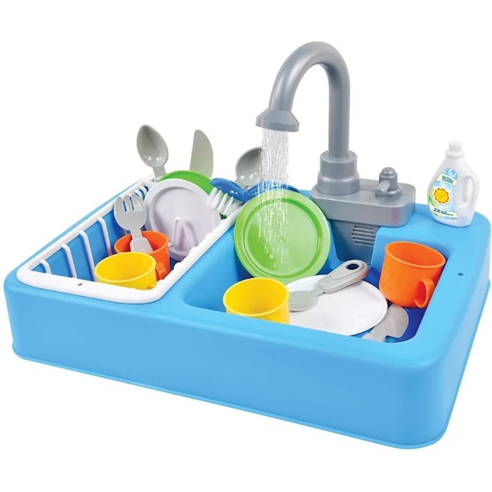 Игровой набор Кухонная детская раковина с электронасосом для воды, тарелки/набор фруктов и овощей/средство для мытья посуды 1 шт/сушка 1 шт/раковина 1 шт/кран с насосом 1 шт, 34.5x28x25 см, товар в ассортименте Игровой набор Кухонная детская раковина с электронасосом для воды, тарелки/набор фруктов и овощей/средство для мытья посуды 1 шт/сушка 1 шт/раковина 1 шт/кран с насосом 1 шт, 34.5x28x25 см, товар в ассортименте