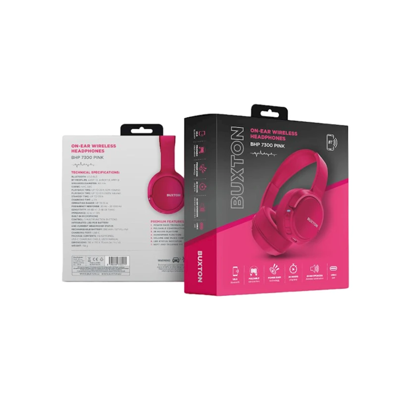 Беспроводные наушники Buxton BHP 7300 Pink Беспроводные наушники Buxton BHP 7300 Pink