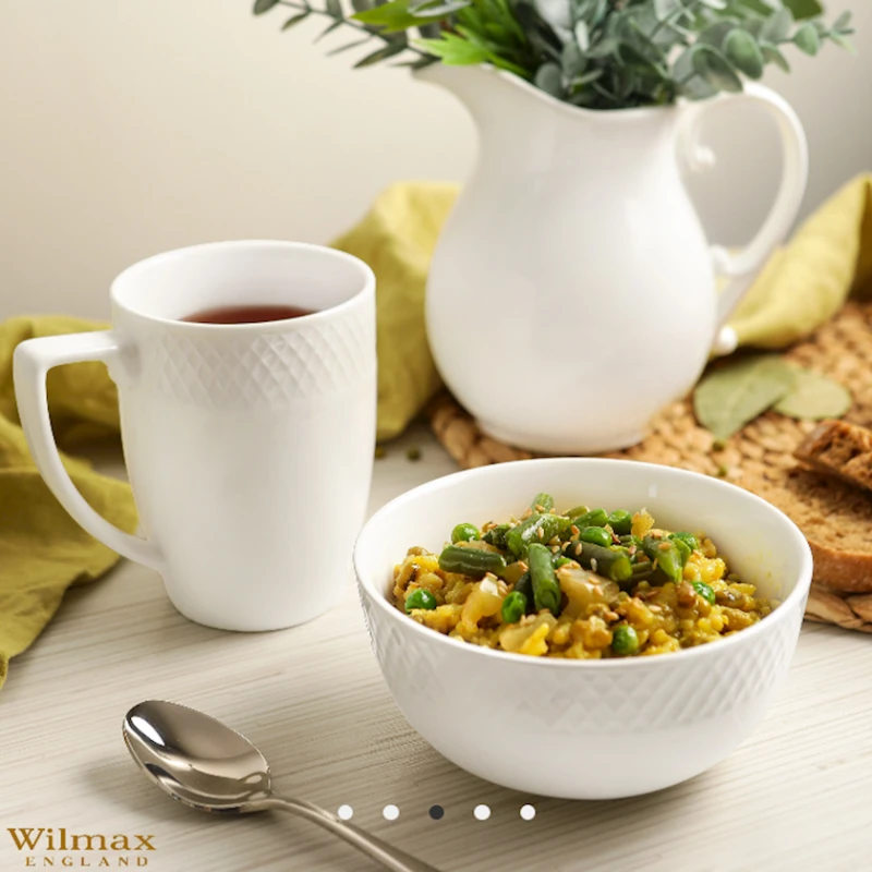 Набор кружек Wilmax 880119/2C, 450 мл, фарфор, белый, 2 шт Набор кружек Wilmax 880119/2C, 450 мл, фарфор, белый, 2 шт