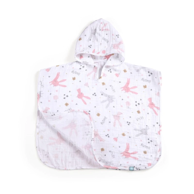 Детское банное полотенце с капюшоном Funnababy Rabbit, розовый, 50х50 см Детское банное полотенце с капюшоном Funnababy Rabbit, розовый, 50х50 см