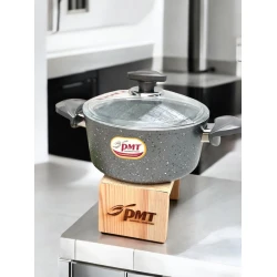 Кастрюля Gallery Home GH-000038, гранит, серая, 32 см