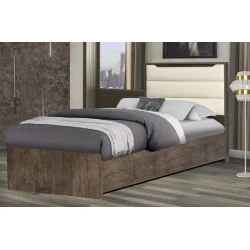 Односпальная кровать Rahat, ламинат, коричневая, 90x102x200 см