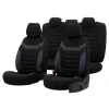 Avtomobil oturacaqları üçün çexol dəsti vidual2, kətan/dəri, qara/göy
