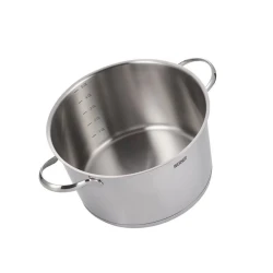 Qazan Werner Nice, 5 L, 24 sm, paslanmayan polad, qapaq ilə, gümüşü