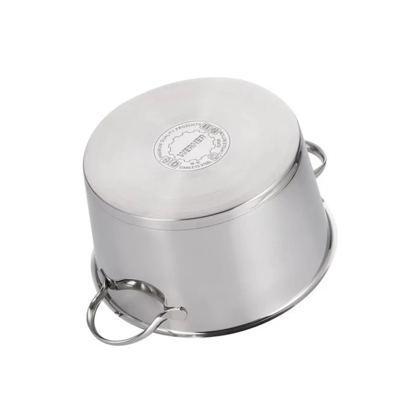 Кастрюля Werner Nice, 5 л, 24 см, нержавеющая сталь, с крышкой, серебристый Кастрюля Werner Nice, 5 л, 24 см, нержавеющая сталь, с крышкой, серебристый