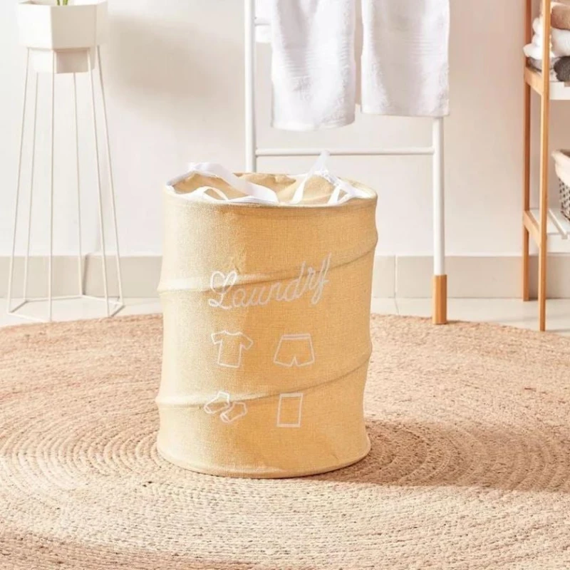 Корзина для белья EM14GUK9, бежевая, 36x41 см