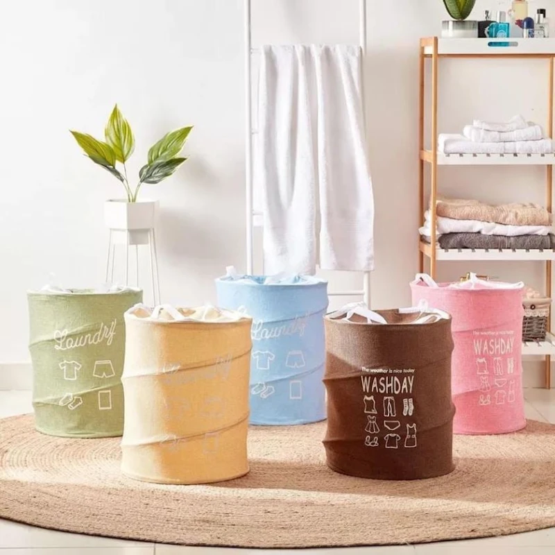 Корзина для белья EM14GUK9, бежевая, 36x41 см