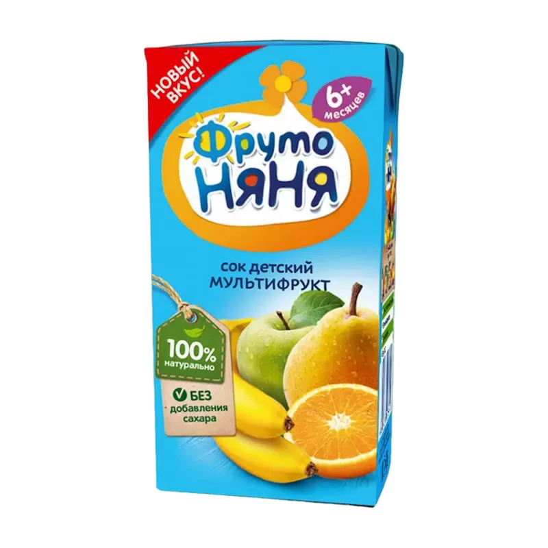 Детский сок ФрутоНяня мультифруктовый, 6+ месяцев, 0.2 л Детский сок ФрутоНяня мультифруктовый, 6+ месяцев, 0.2 л
