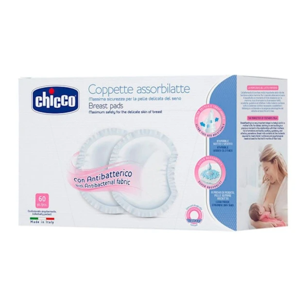Döşlər üçün antibakterial bezlər Chicco, 60 əd Döşlər üçün antibakterial bezlər Chicco, 60 əd