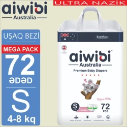 Детские подгузники AIWIBI Premium S, 4-8 кг, 72 шт Детские подгузники AIWIBI Premium S, 4-8 кг, 72 шт