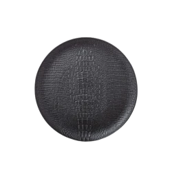 Обеденная тарелка Wilmax Croco WL‑662106/A, круглая, 1 шт, 25.5 см, фарфор, черная