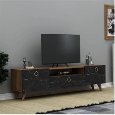 TV üçün tumba 033, LDSP, qara/qəhvəyi, 180x55x33 sm