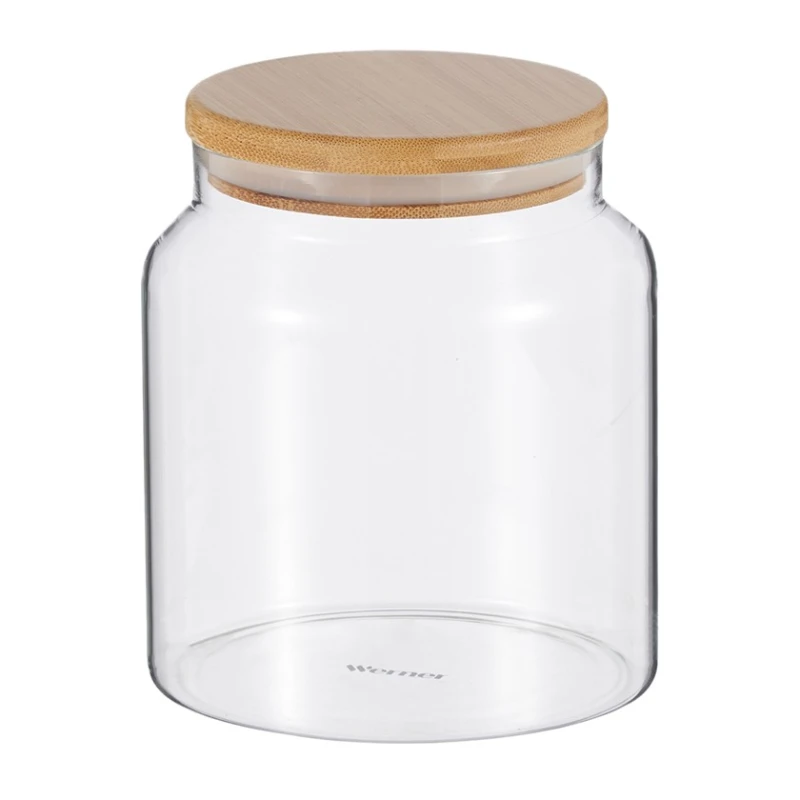 Емкость для хранения Werner Bambu 51935, стекло/дерево, прозрачная/коричневая, 800 мл Емкость для хранения Werner Bambu 51935, стекло/дерево, прозрачная/коричневая, 800 мл