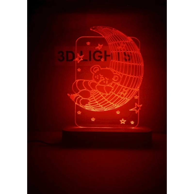 3D-gecə lampası taq01, 20x14 sm, qırmızı 3D-gecə lampası taq01, 20x14 sm, qırmızı