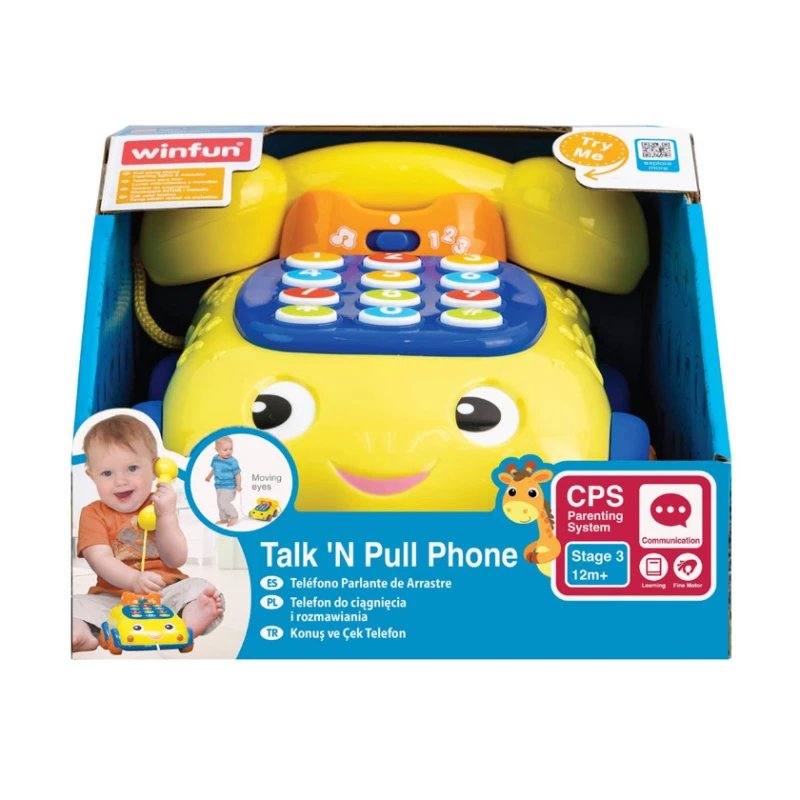 Говорящий телефон Winfun Talk 'N Pull , 12+ месяцев - 00-00042549 Говорящий телефон Winfun Talk 'N Pull , 12+ месяцев - 00-00042549