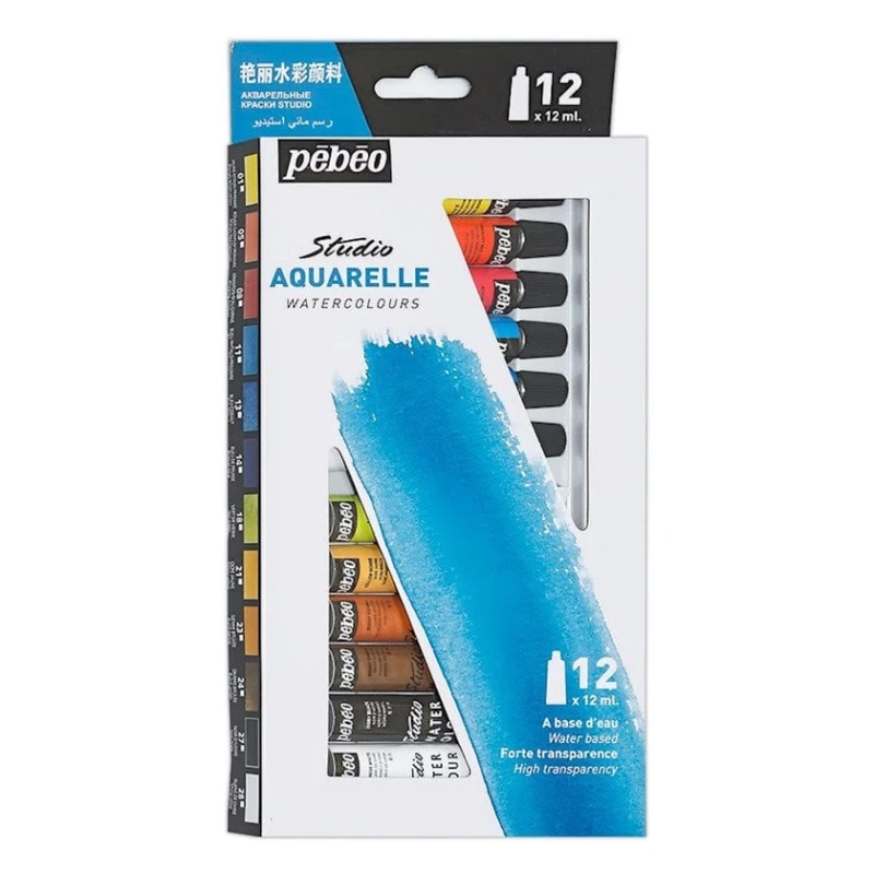 Набор акварельных красок Pebeo Studio Aquarelle 12 цветов, 12 мл Набор акварельных красок Pebeo Studio Aquarelle 12 цветов, 12 мл