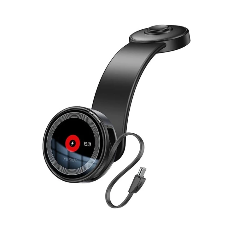 Магнитный автомобильный держатель для телефона Yesido C314 с беспроводной зарядкой Black Магнитный автомобильный держатель для телефона Yesido C314 с беспроводной зарядкой Black