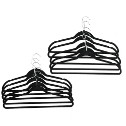 Набор вешалок для одежды JYSK Hektor, 10 шт, 24x45 см, ABS пластик/велюр, черный