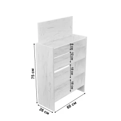 Подставка для обуви, ЛДСП, серая, 75x26x60 см