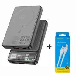 Внешний аккумулятор Hoco Q18 10000 мАч черный и подарочный кабель Borofone BX51 Type-C-Lightning белый Внешний аккумулятор Hoco Q18 10000 мАч черный и подарочный кабель Borofone BX51 Type-C-Lightning белый