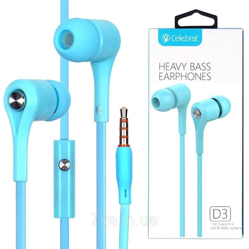 Проводные наушники Celebrat D3 Blue