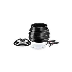 Набор посуды Tefal İngenio Titanium, 12 предметов, 20/22/24/26 см, с крышкой, черный