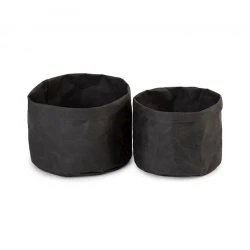 Saxlama səbəti Compactor Home Ecologik Baskets, 15x12x13 sm, kağız, 2 əd, qara