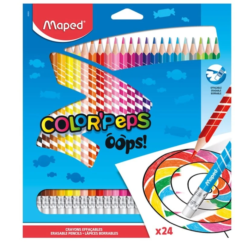 Rəngli karandaş dəsti Maped Color Peps Oops, 24 rəng