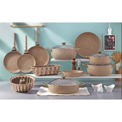 Набор посуды Shosman 5759, гранит, коричневый, 20 предметов